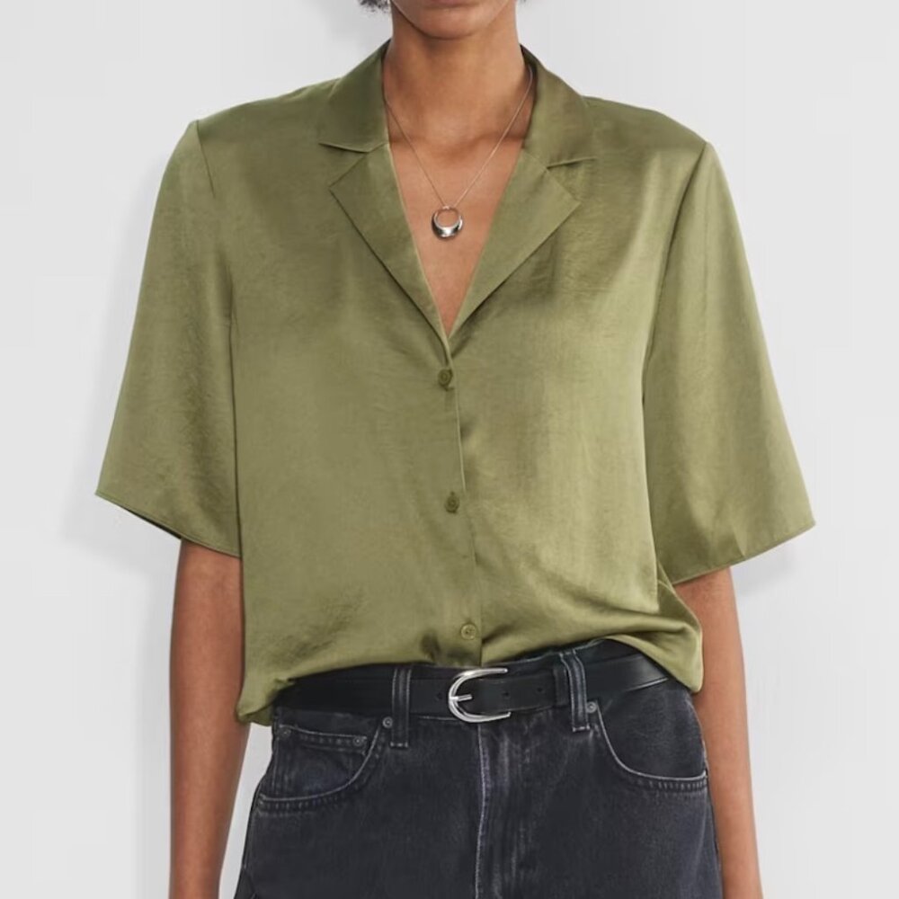 Aritzia Beso Satin Shirt